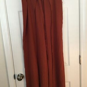 Rust pull on wide leg pant